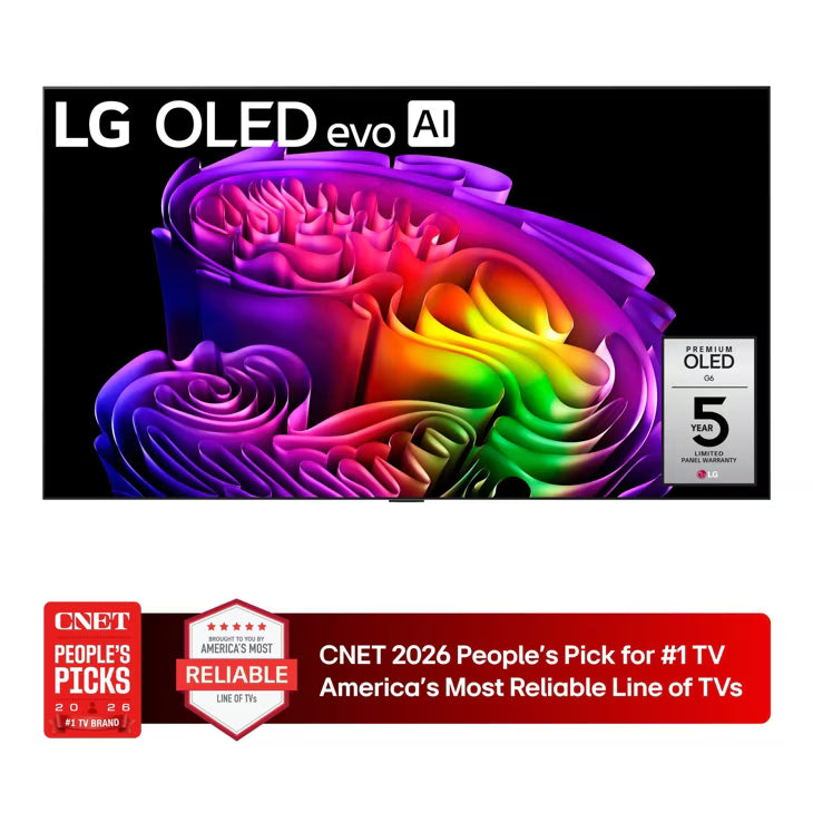 77 Inch Class LG OLED evo AI G6 4K Smart TV 2026 with Supplied Flush Wall Mount